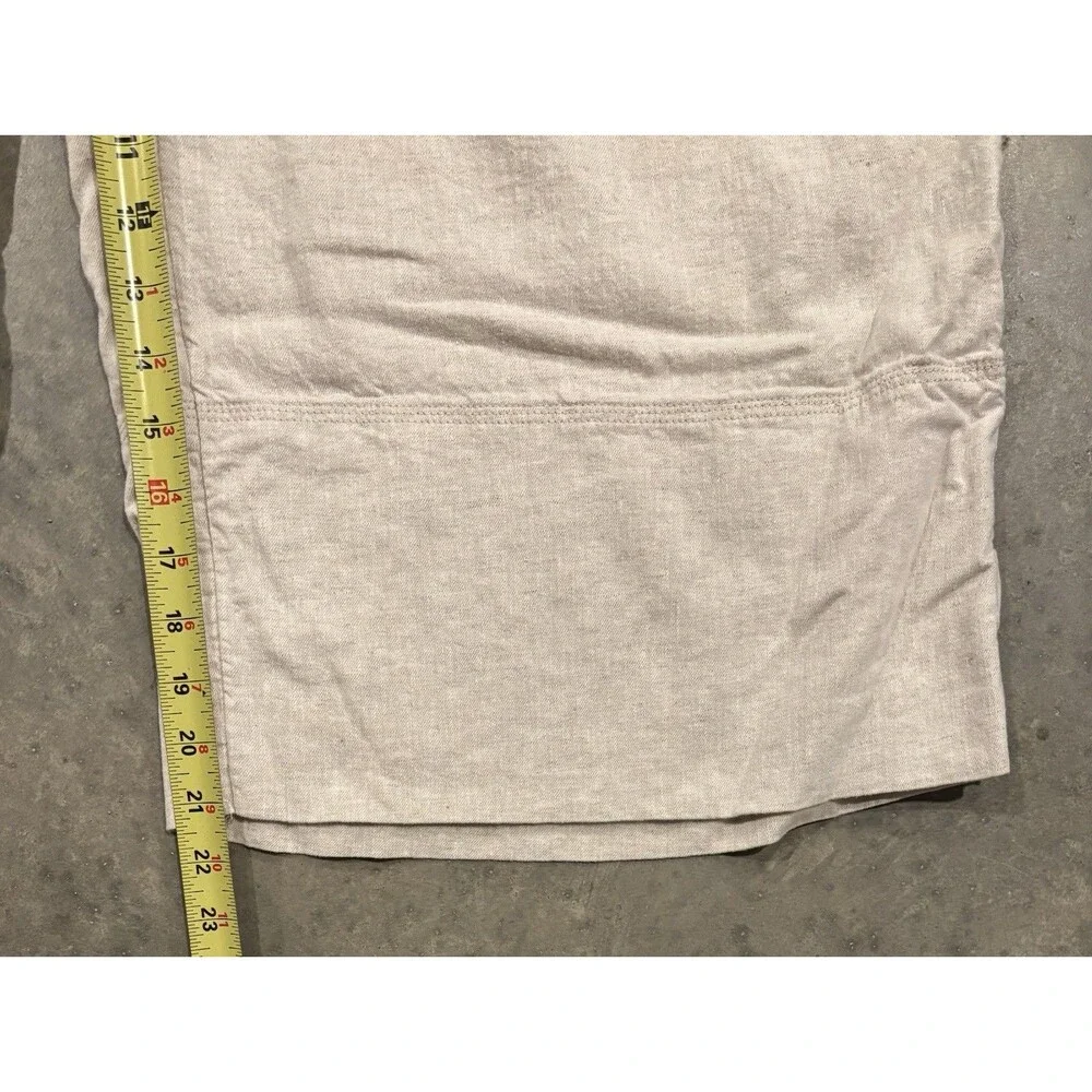 Banana Republic Linen Blend Wide Leg Cropped Pants Beige Women’s XL Casual